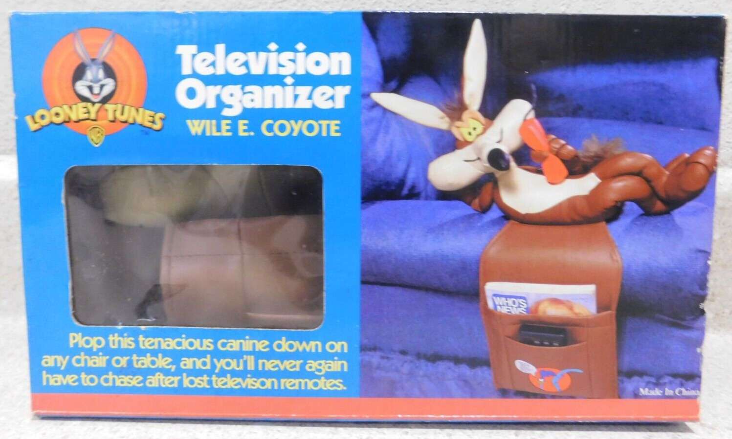 Looney Tunes Television Organizer Remote Control Holder Wile E Coyote Very Rare