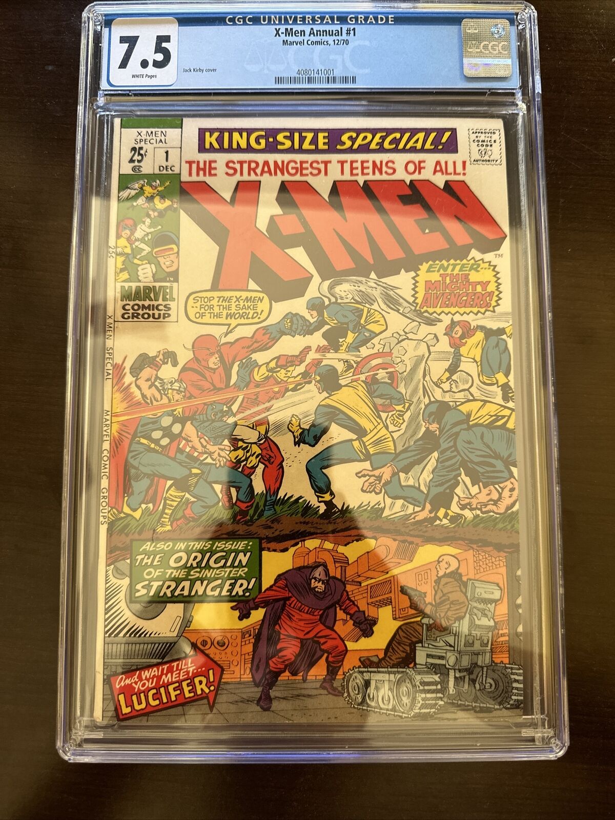 X-MEN KING-SIZE SPECIAL ANNUAL 1 CGC 8.5 VF+ WHITE PAGES 1970 MINT CASE KIRBY
