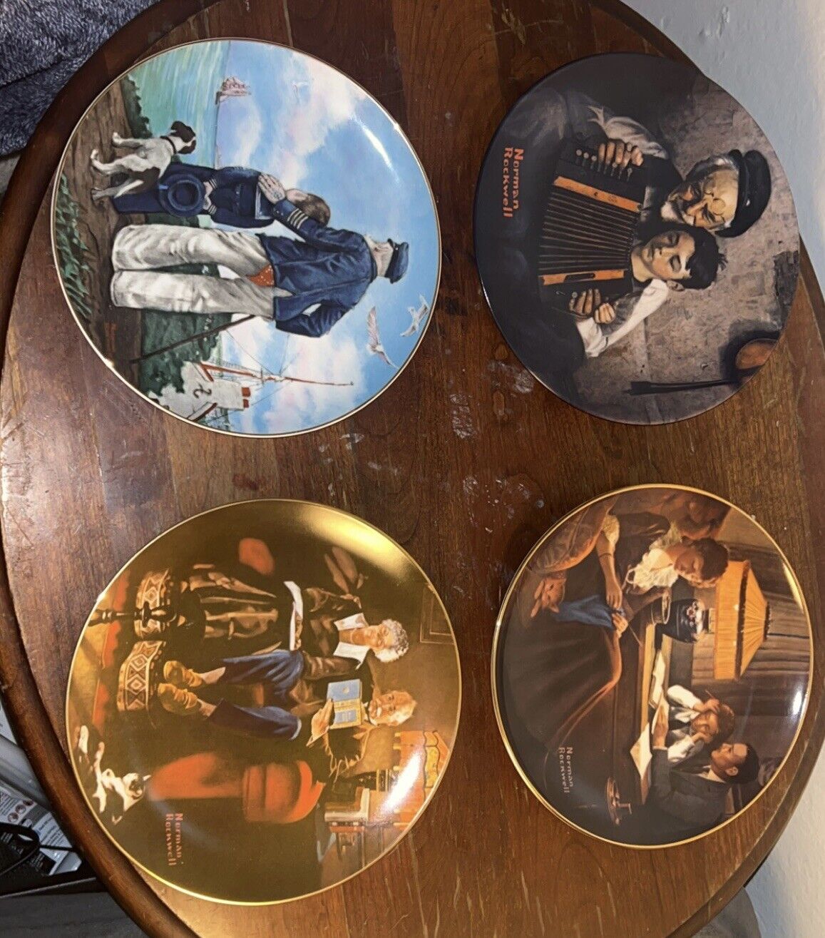 4 Rare Norman Rockwell Plates Limited Edition