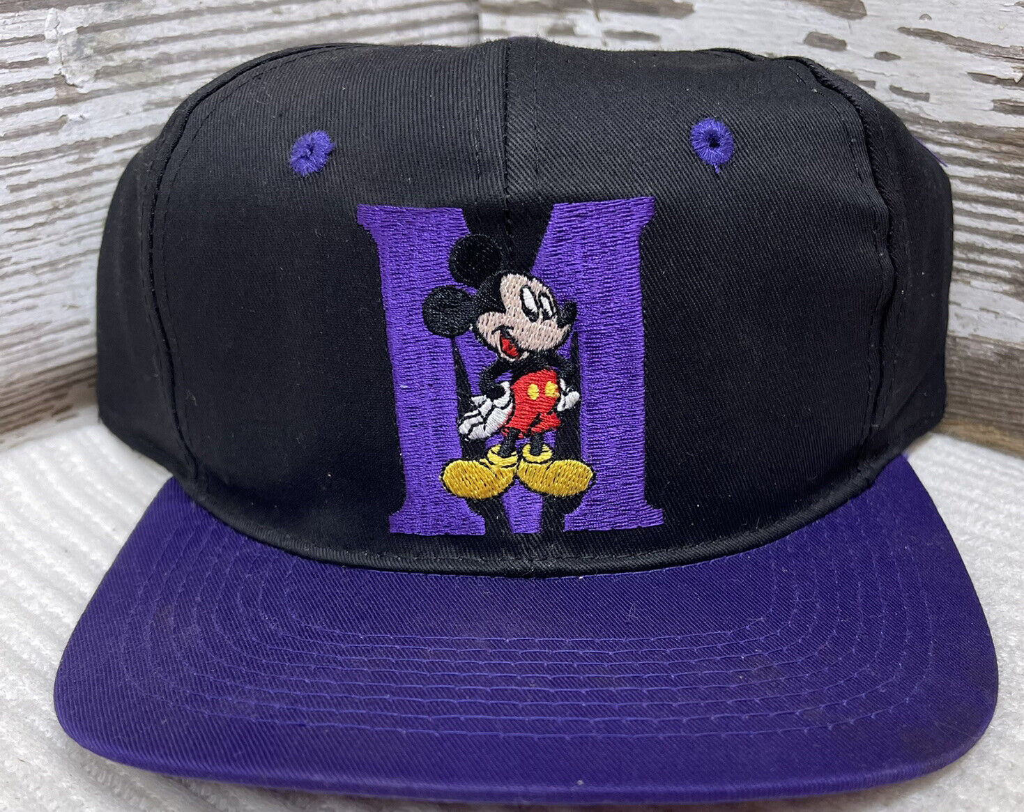 VTG 90s Disney Mickey Mouse Colorful Snapback Hat Cap OSFA Official Logo Tag NOS