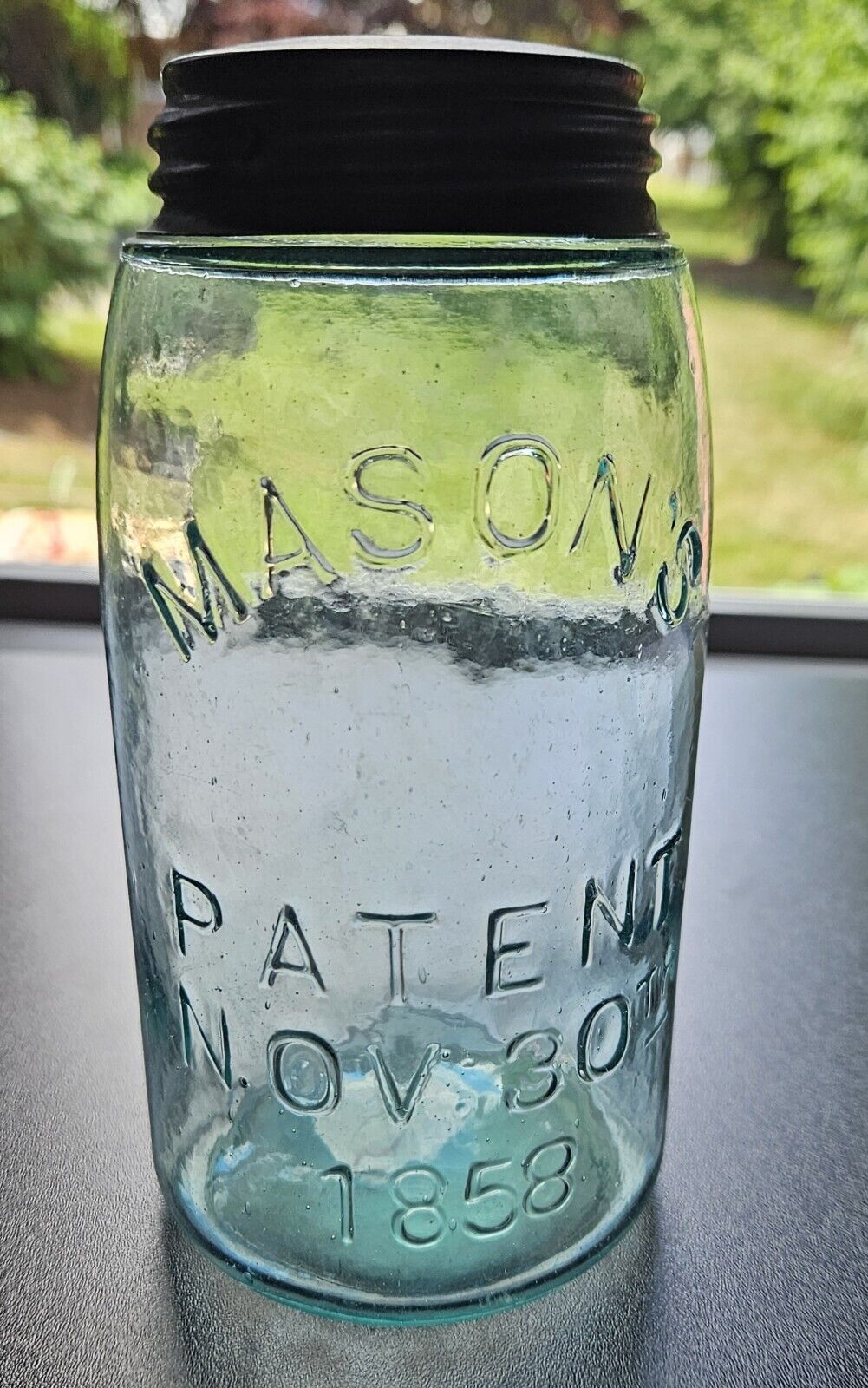 Vintage MASON'S Canning Fruit Jar - PATENT NOV 30TH 1858 - Large Letters 1 Quart