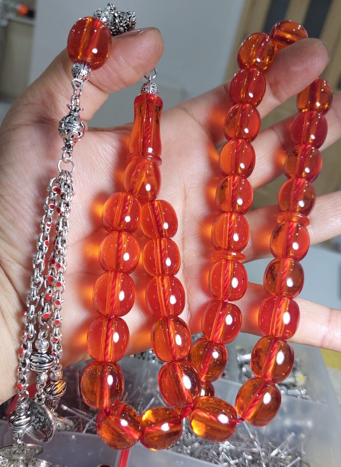 nejaf faturan amber rosary 15*15.5 mm orginal nejaf colection large rosary.