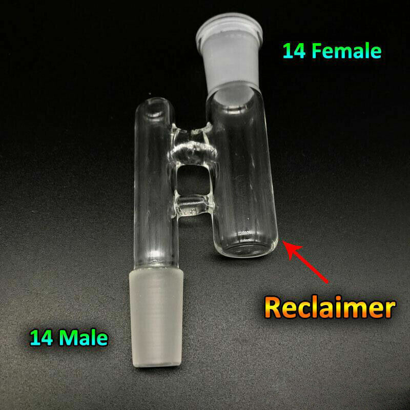 14mm Male To 14mm Female Lab Glass Reclaim Ash Catcher Drop Down Glass Adapter