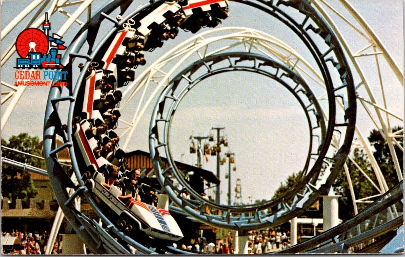 Sandusky Ohio OH Cedar Point Amusement Park Corkscrew Ride c1970s  Postcard