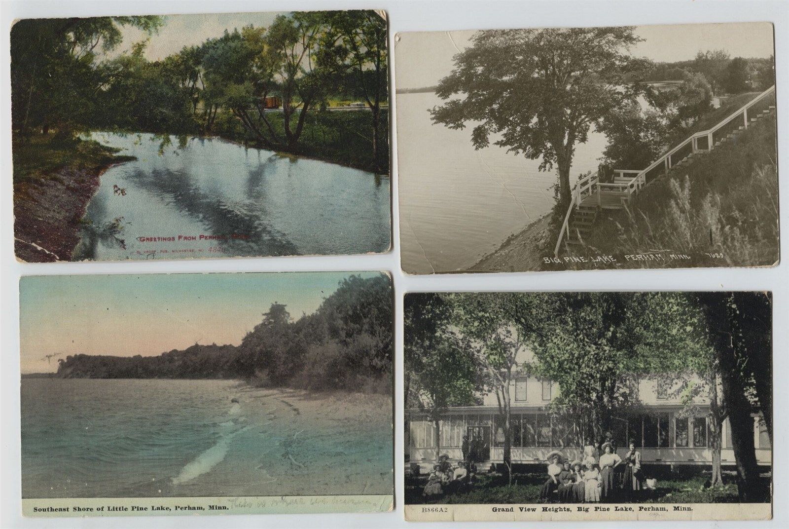 5 1910-1920 Perham Minnesota Printed Postcards 1 Real Photo RPPC 