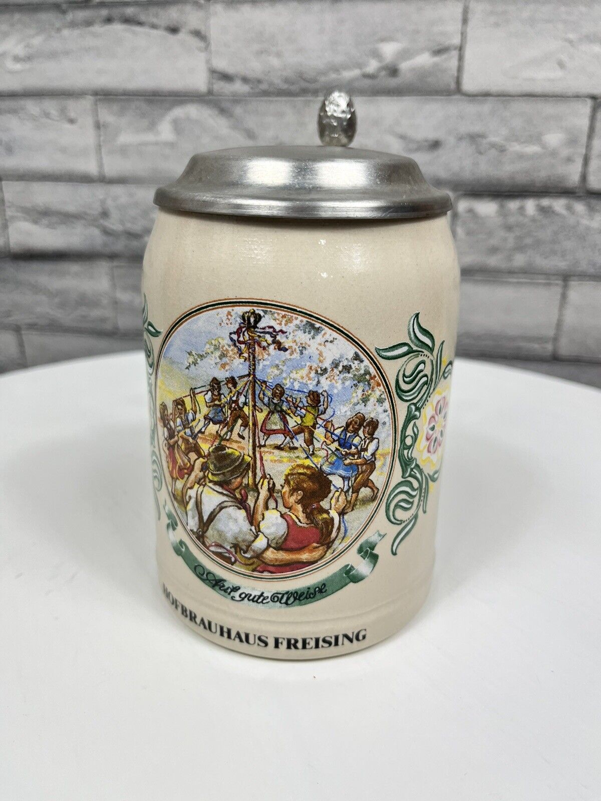 Hofbrauhaus Freising West German Bavaria Beer Stein .5L With Lid Vintage 1997