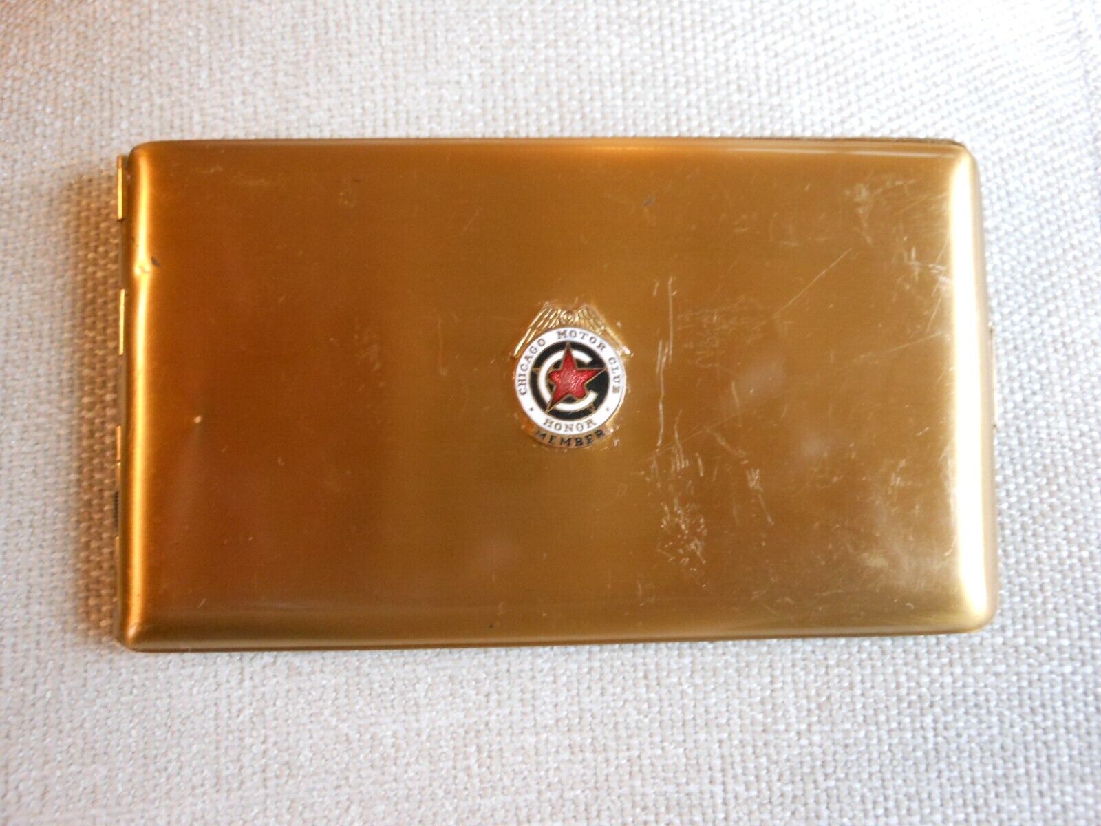 Vintage Chicago Motor Club Elgin American Gold-Tone Cigarette/Card Case