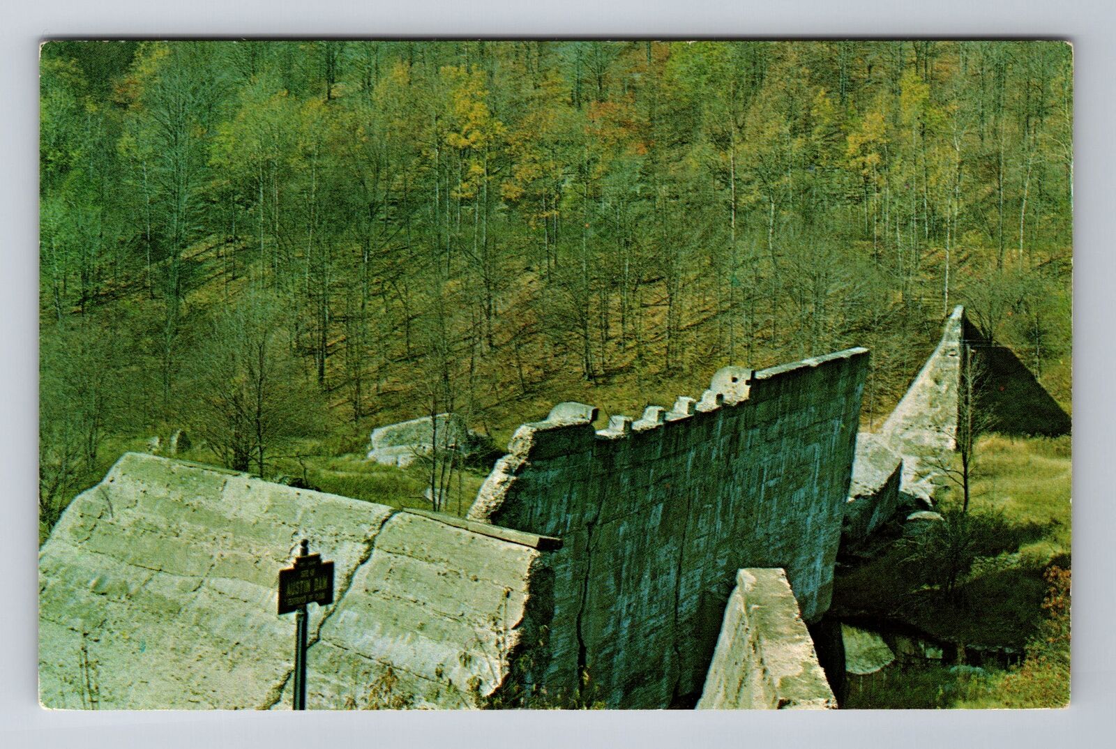 Austin PA-Pennsylvania, Ruins of Austin Dam, Antique Vintage Souvenir Postcard