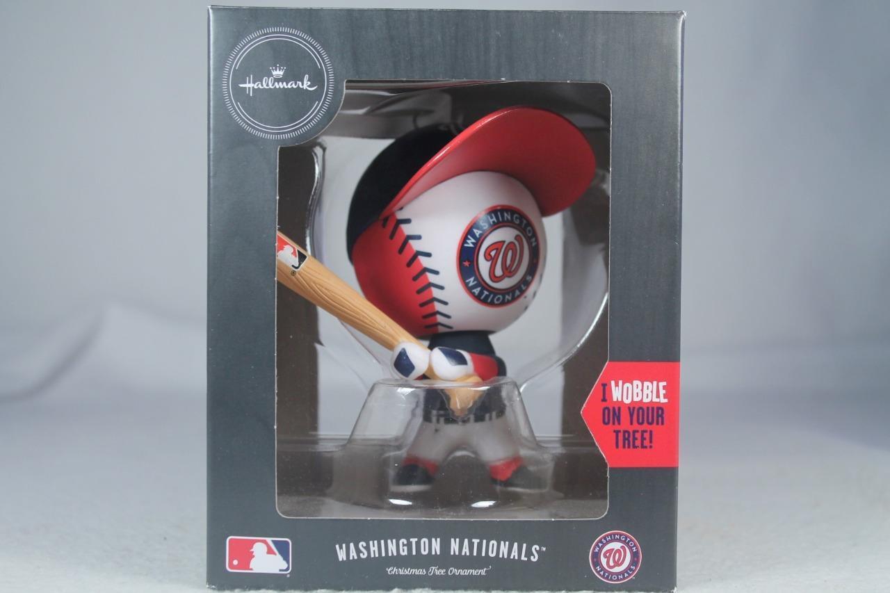 Hallmark \'Washington Nationals\' Baseball MLB Bobble / Wobble Head Ornament NIB