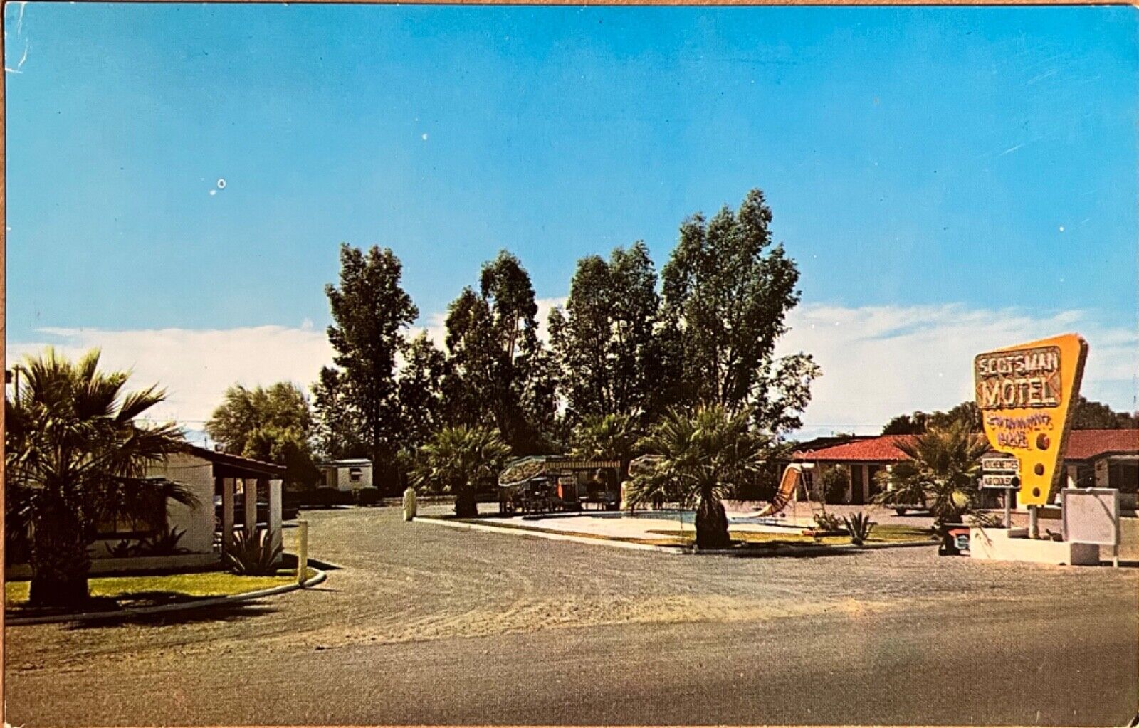 Tucson Arizona Scotsman Roadside Motel Benson Highway Postcard c1950