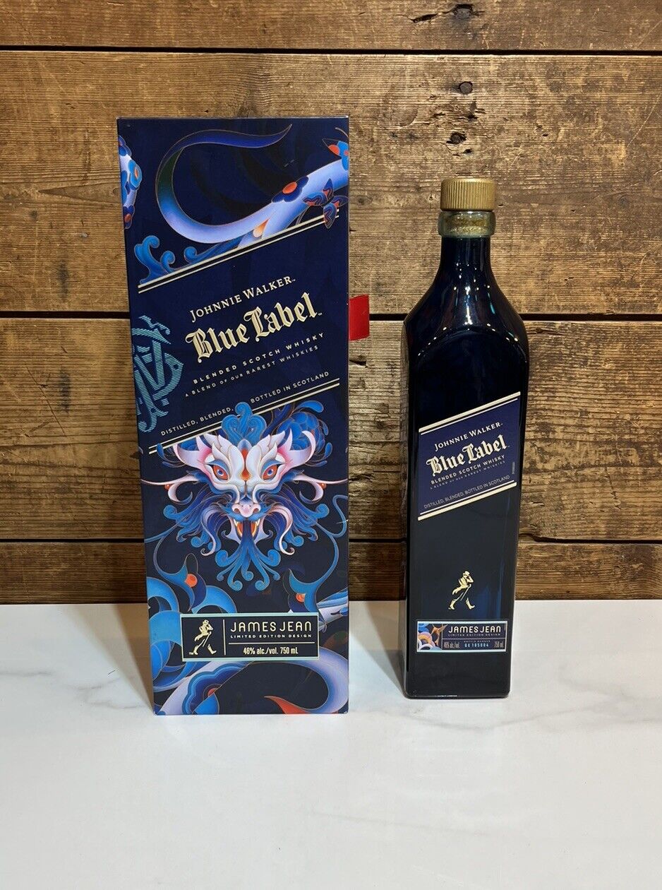 Johnnie Walker Blue label empty bottle & collector’s Edition Box James Jean art