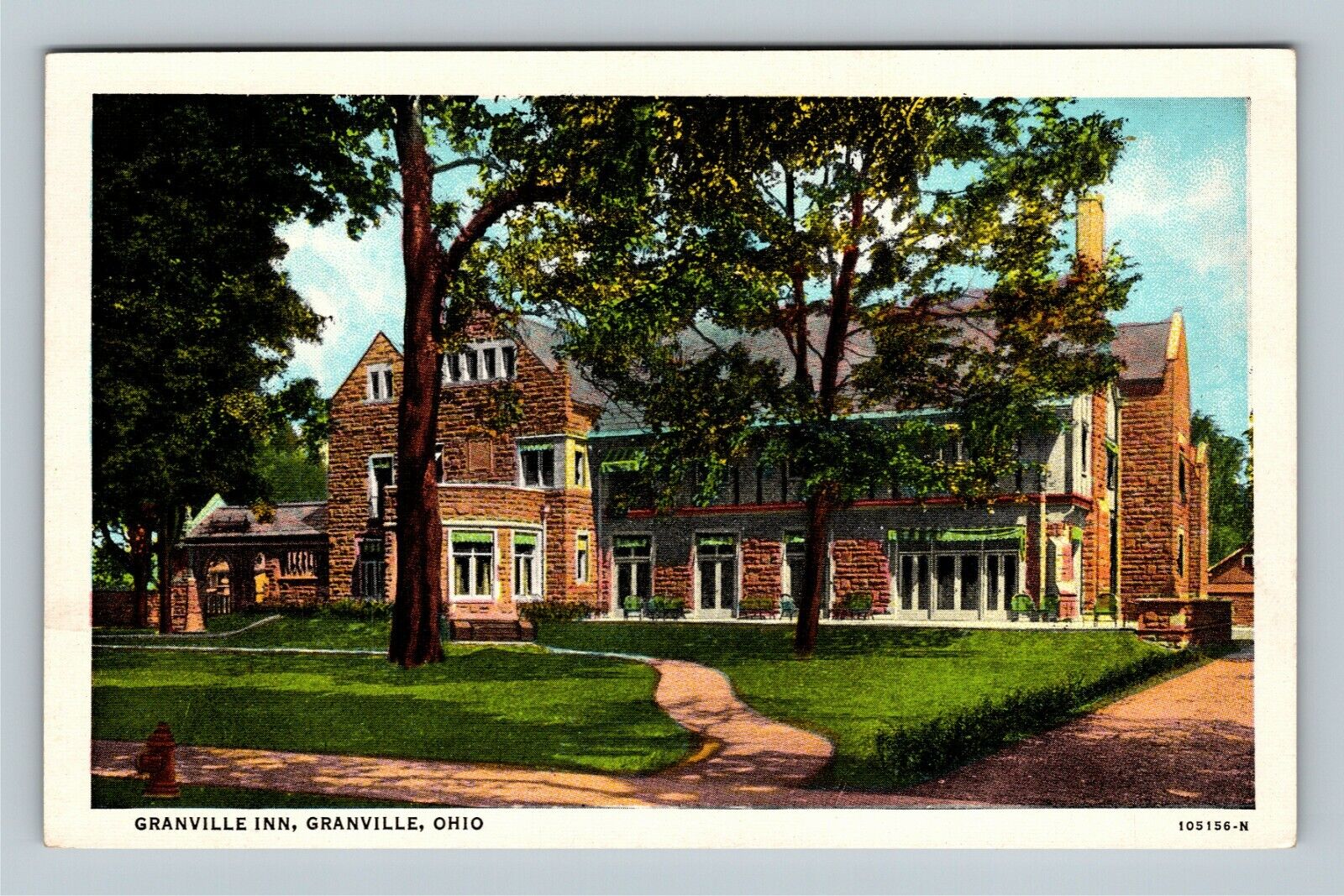 Granville OH-Ohio, Granville Inn & Golf Course Antique Vintagec1945 Postcard