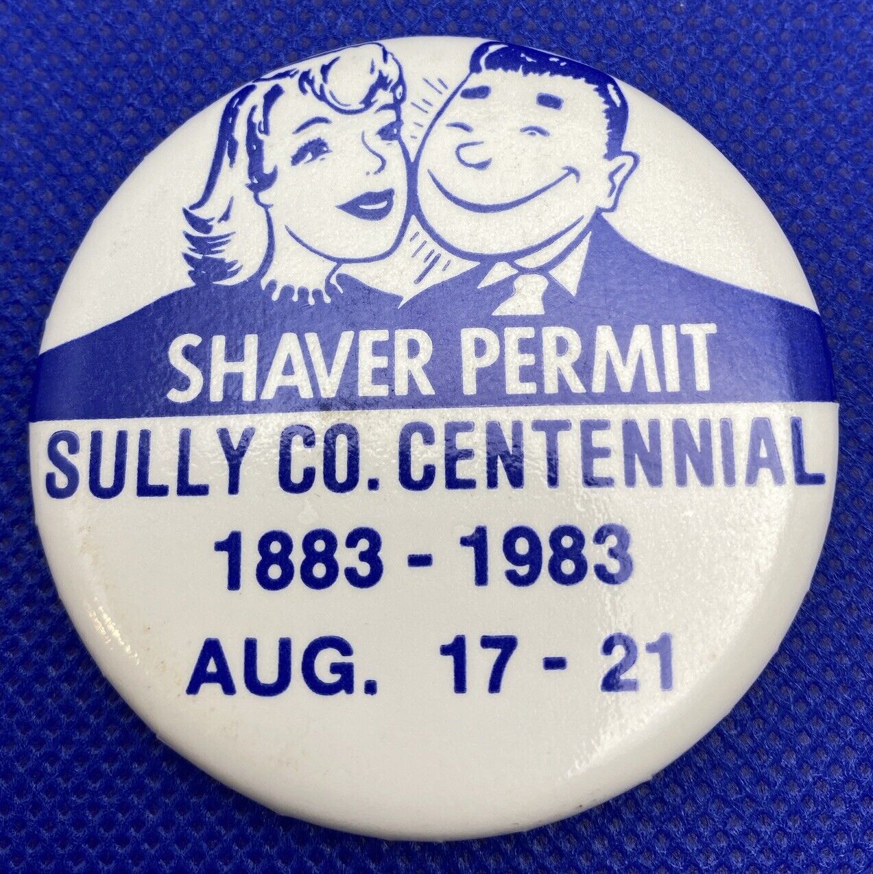 VTG 1883-1983 Sully County Centennial Pin Pinback Button Onida SD SHAVER PERMIT