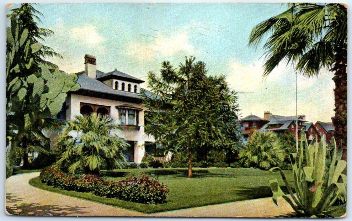 Postcard - Residences in Tropical California, USA