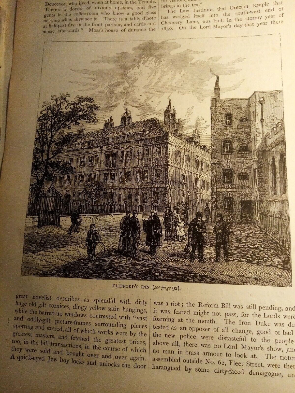Sa39 Ephemera 1878 book Picture london Clifford\'s inn