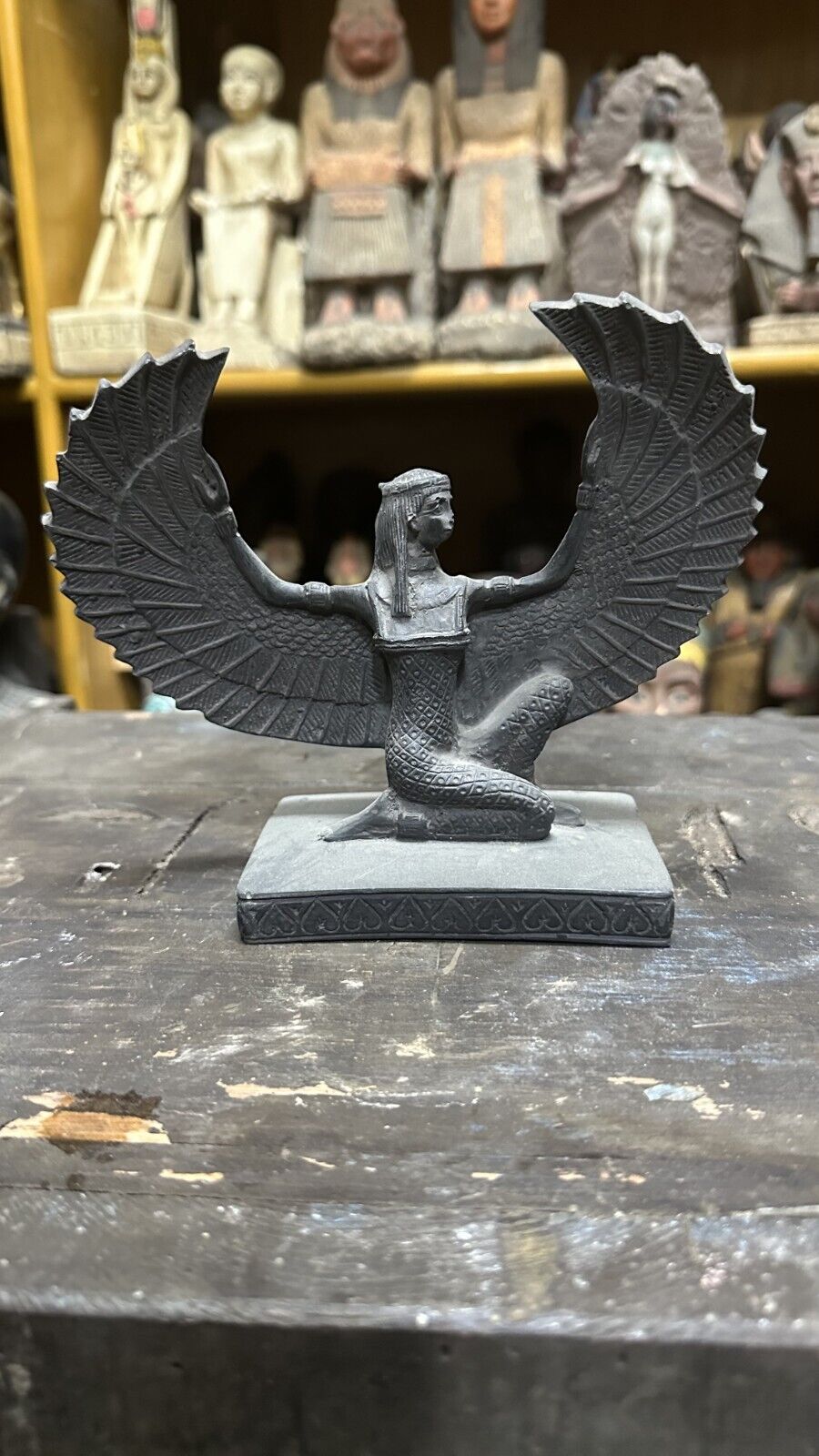 Rare Ancient Egyptian Antiquities Statue Of Winged Moon Goddess Isis Egyptian BC