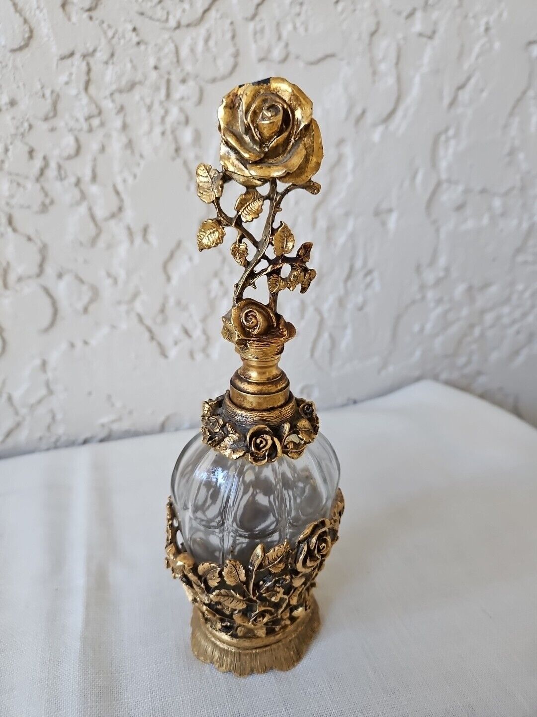 Matson Gold Plated Ormulo Glass Perfume Bottle K825 READ