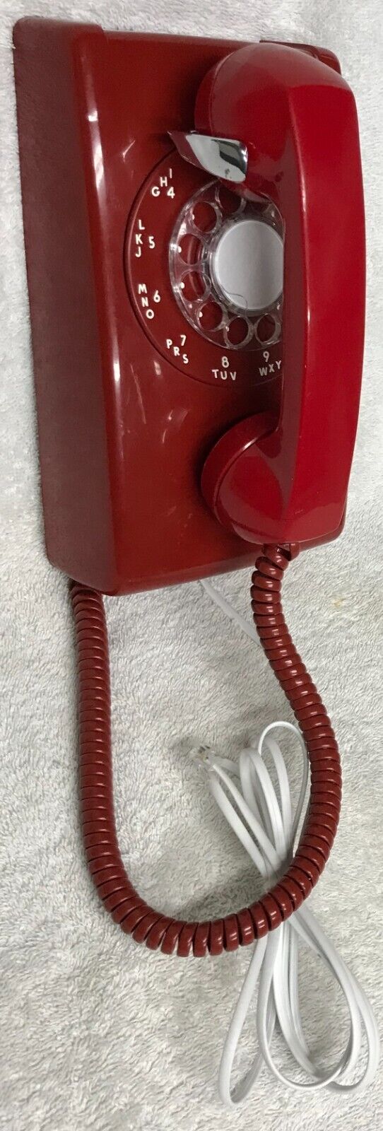 Vintage 1950s WESTERN ELECTRIC A/B 554 2-57 RED Rotary Wall Mount Telephone