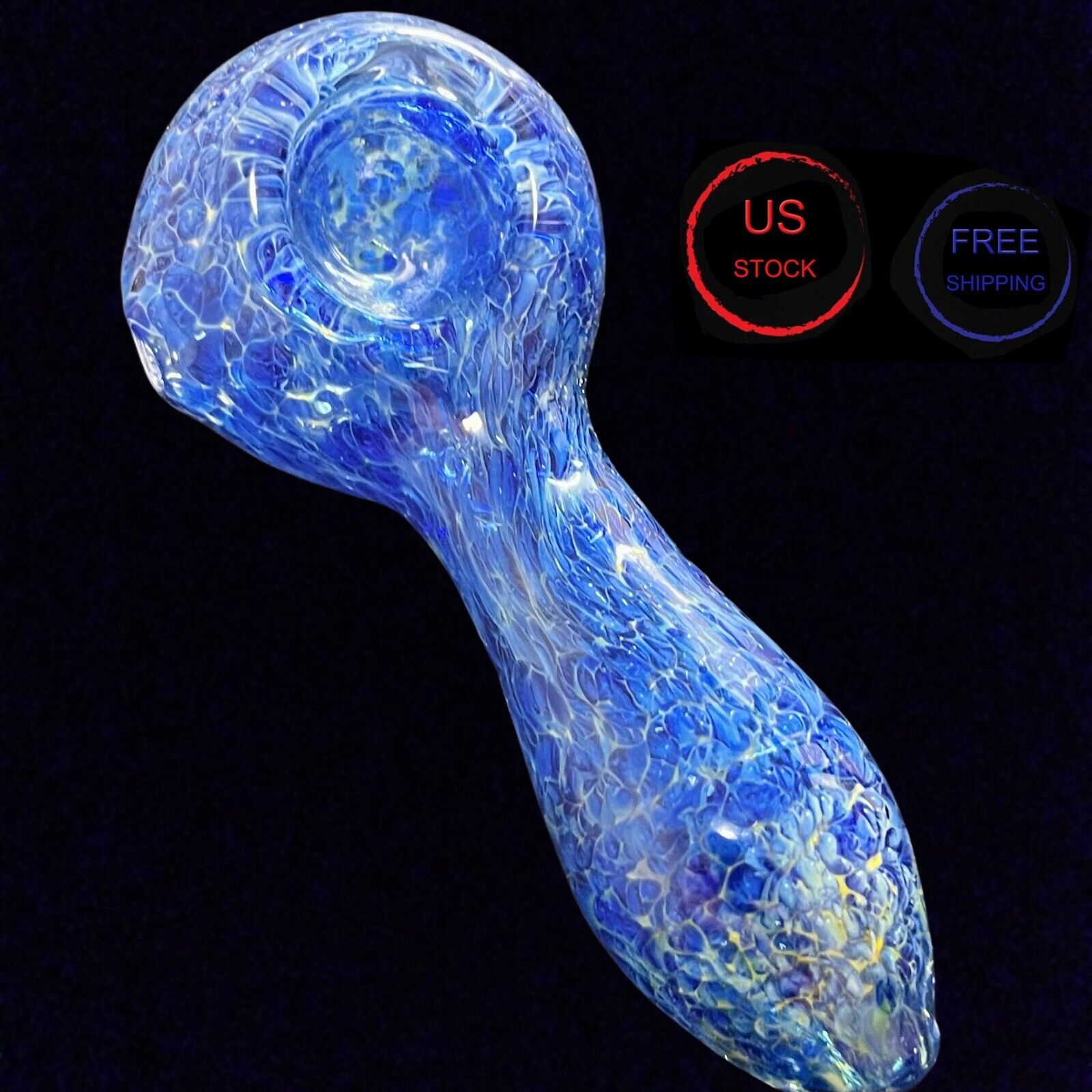 4\'\'Tobacco Pipe Glass Pipe For Smoking Collectible Handmade Blue starry sky Pipe