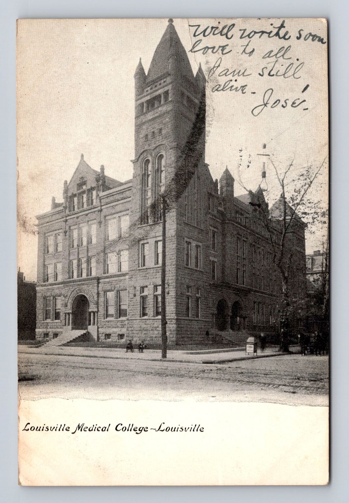 Louisville KY-Kentucky, Louisville Medical College, Vintage c1906 Postcard