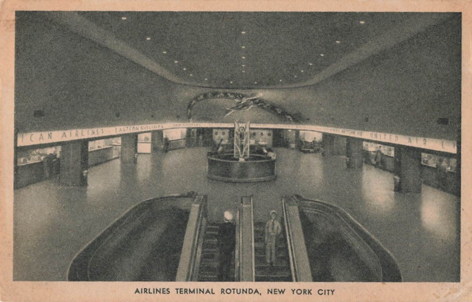 pc6066 postcard New York International Airport Terminal 1944 postally used