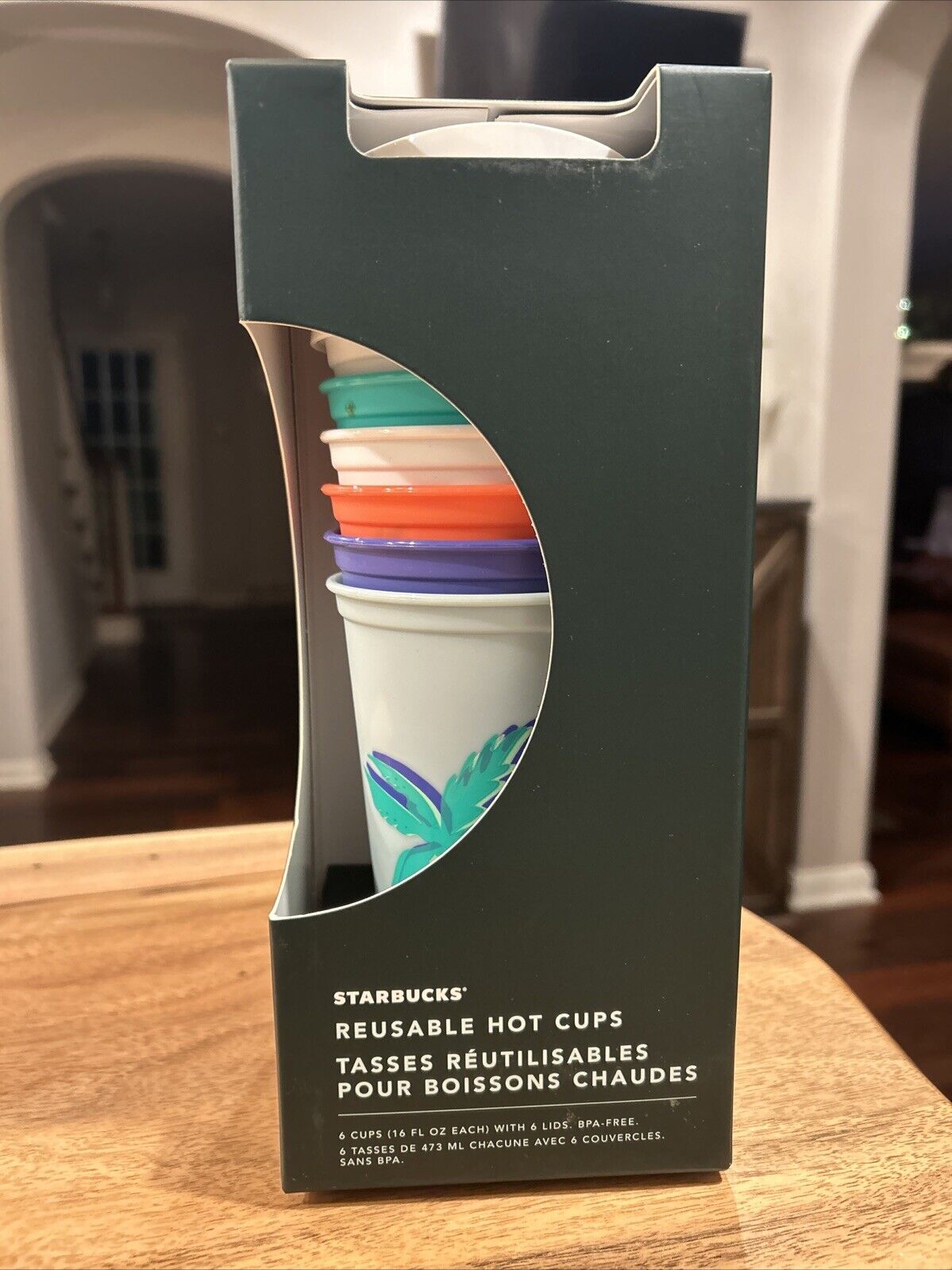 Starbucks 2020 Summer Reusable Hot Cup Tumbler 16 oz Set 6 Tropical Floral NEW