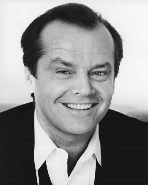 Jack Nicholson iconic smiling portrait in open white shirt 1980\'s era 4x6 photo
