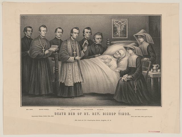 Photo:Death bed of Rt. Rev. Bishop Timon