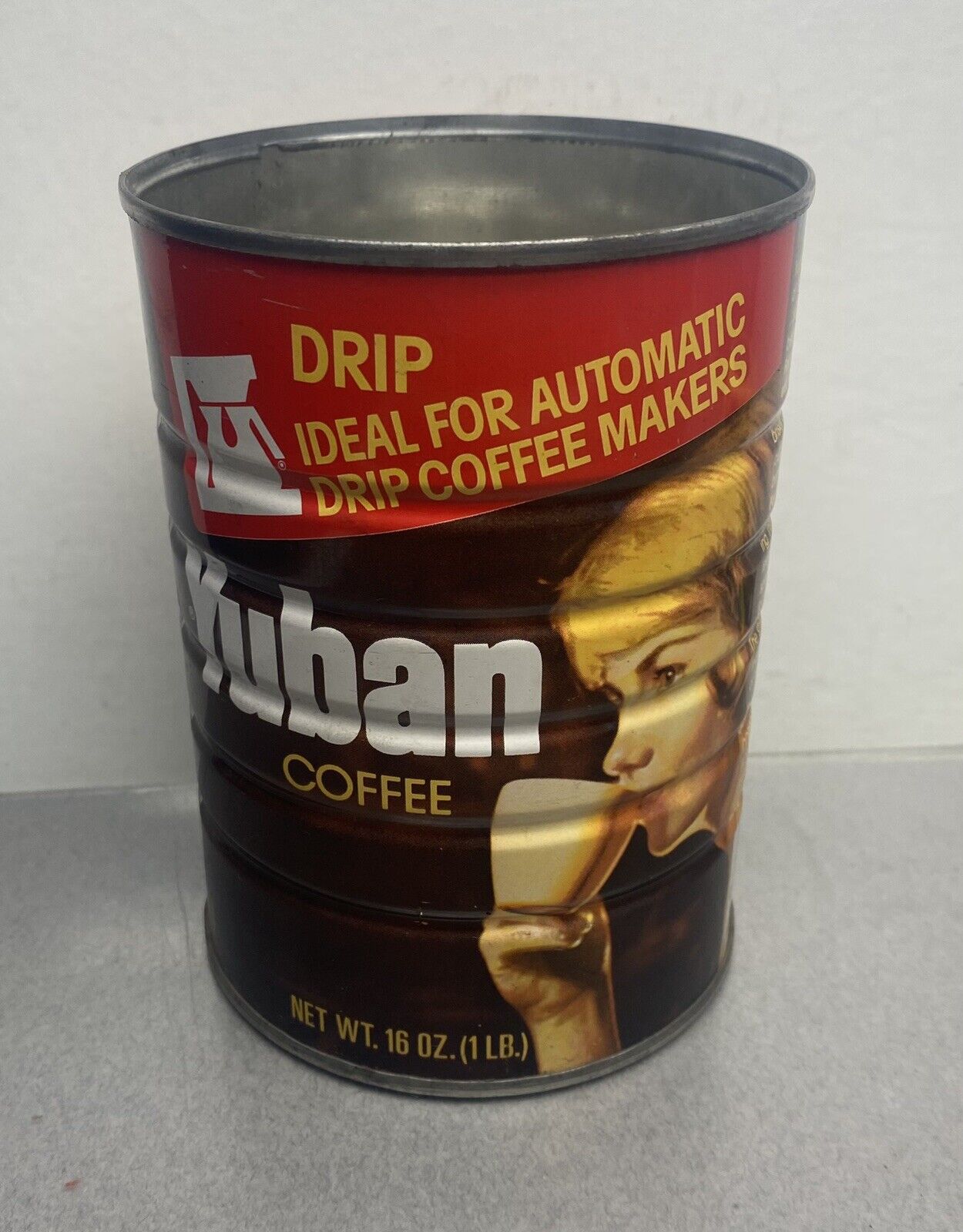 Vintage Yuban 1 lb Coffee Tin Metal Can -  Yuban Lady