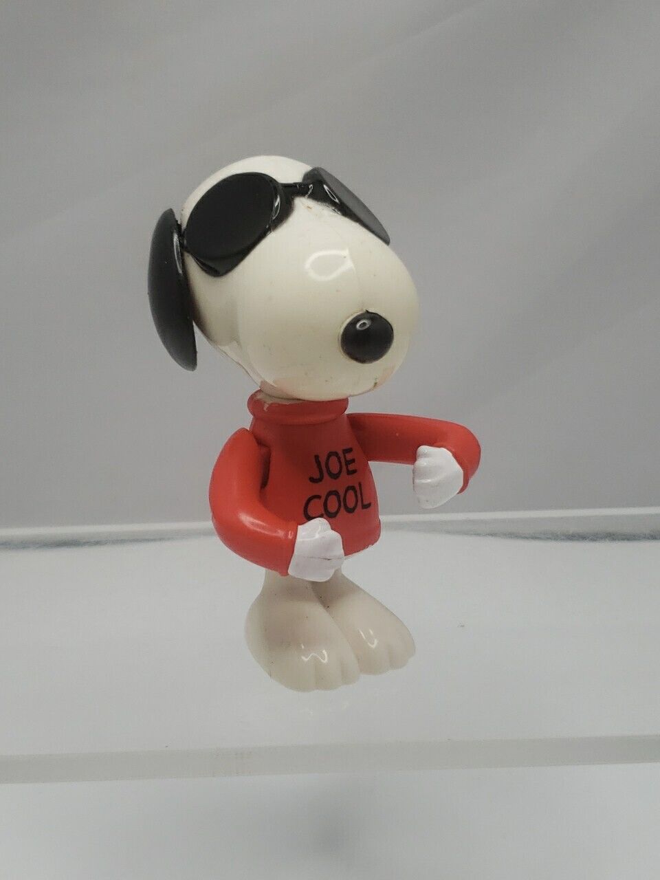 Snoopy Joe Cool Hard Plastic Push Button Arms Move Peanuts Collection Super Cool