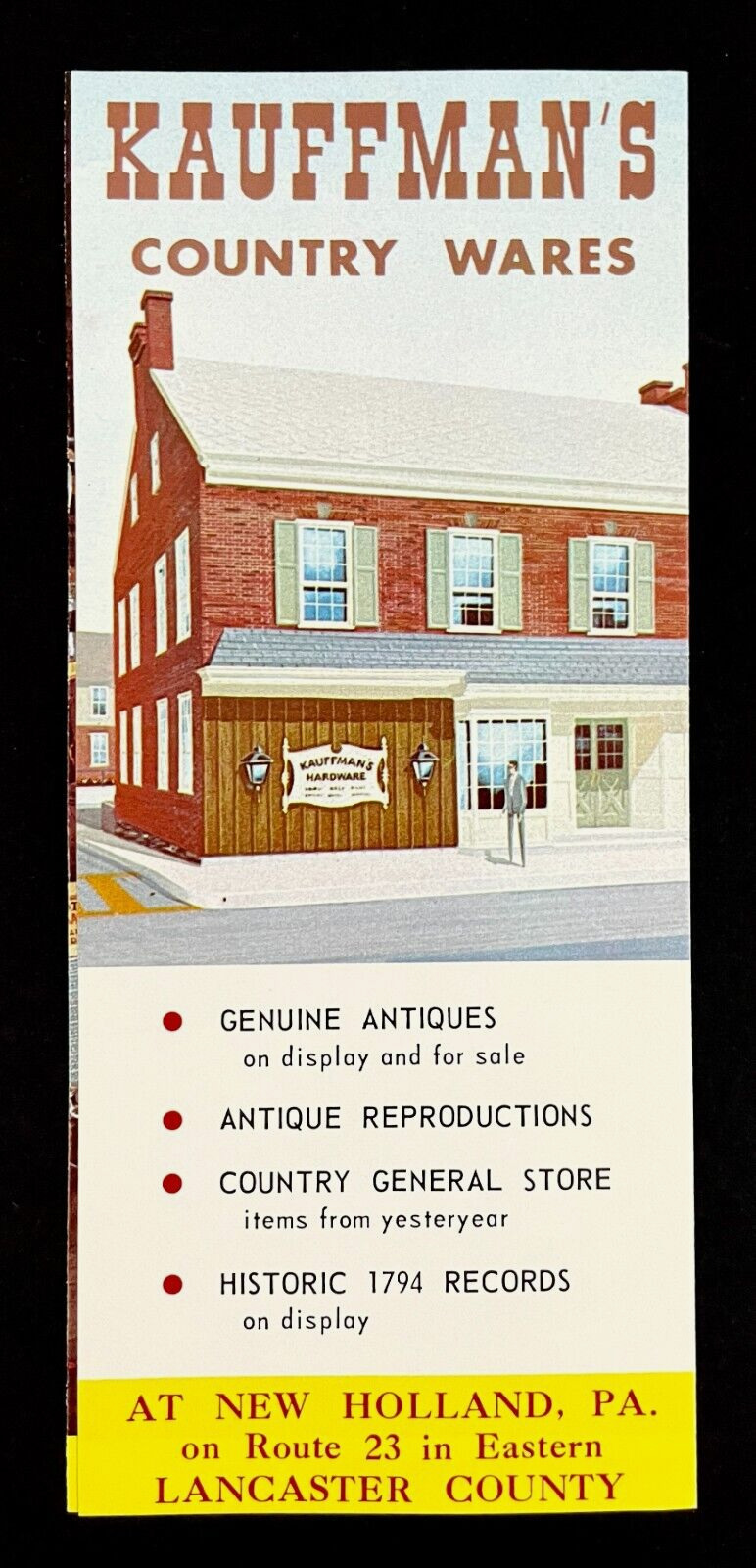 1960s Kauffman\'s Country Wares Lancaster PA Antique General Store VTG Brochure