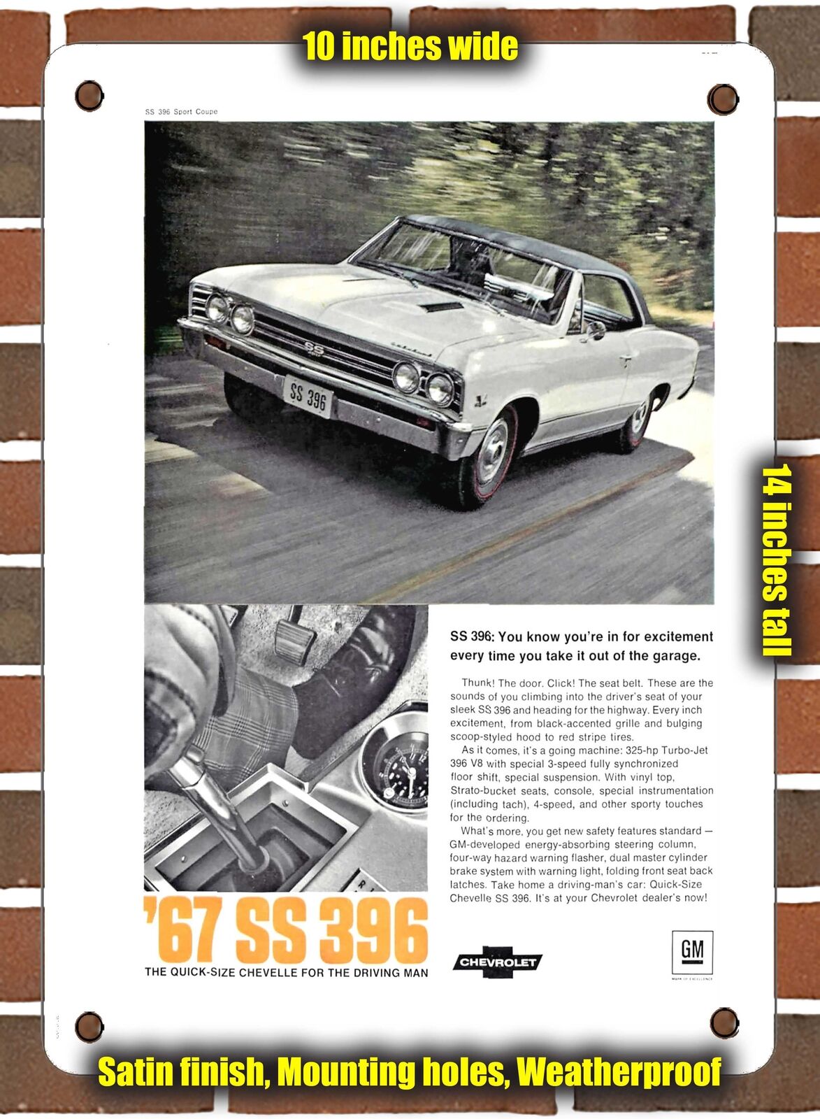 METAL SIGN - 1967 Chevy Chevelle SS 397 - 10x14 Inches