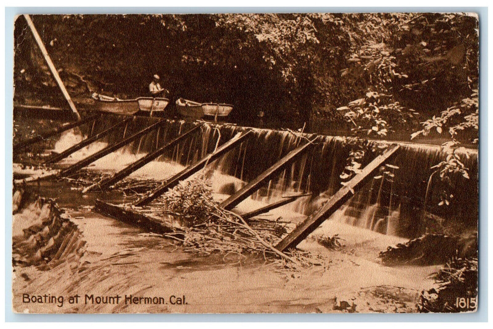 c1950's Boating at Mount Hermon California CA Vintage Posted Postcard