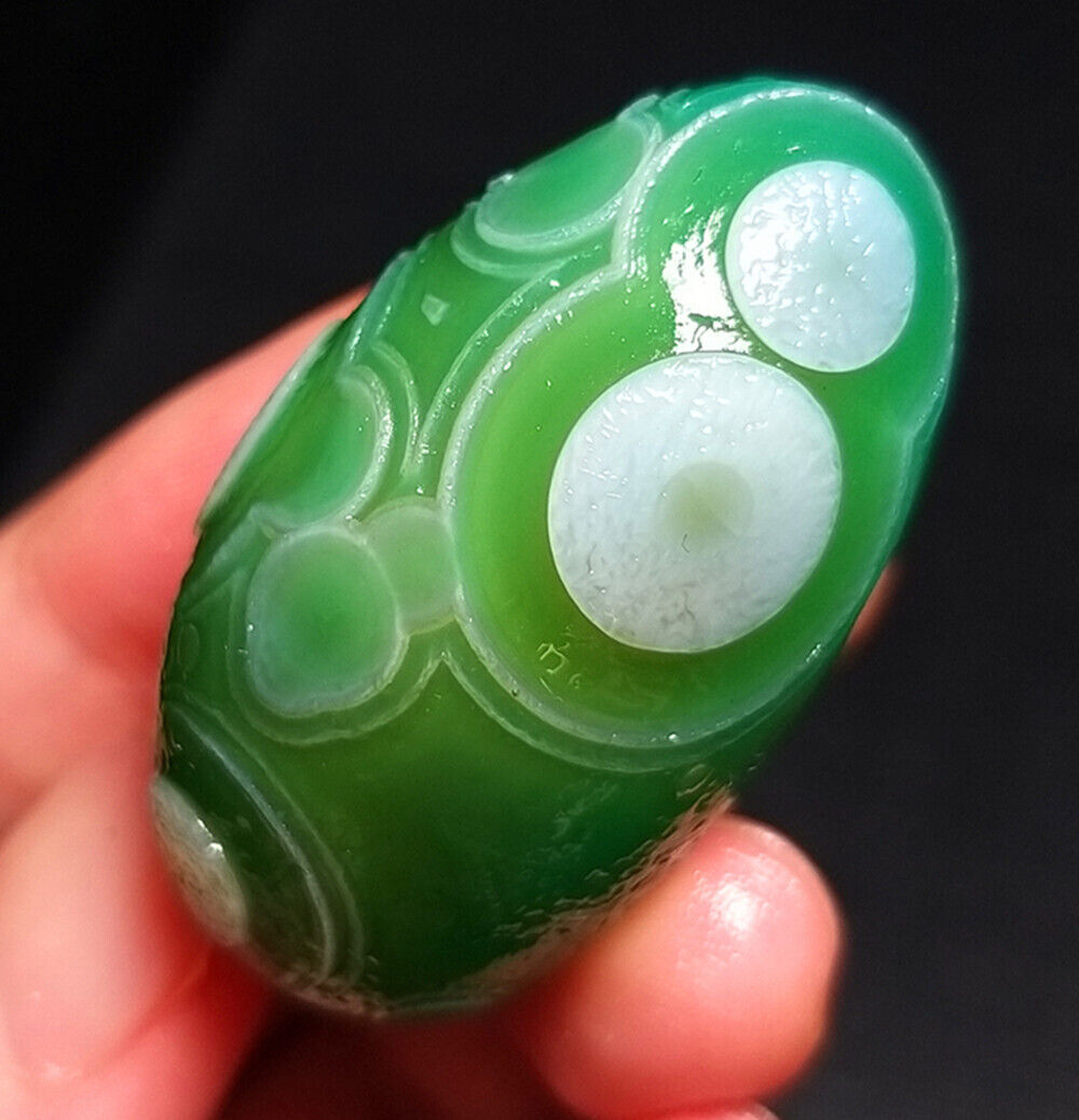 TOP 22G Green Gobi Agate Eyes Agate Crystal Healing Gift Stone Collection BB234