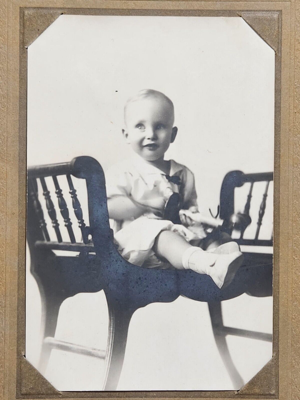 Vintage 1900\'s Photograph By G.M. Deane Adorable Sitting Toddler/Dallas Tx.