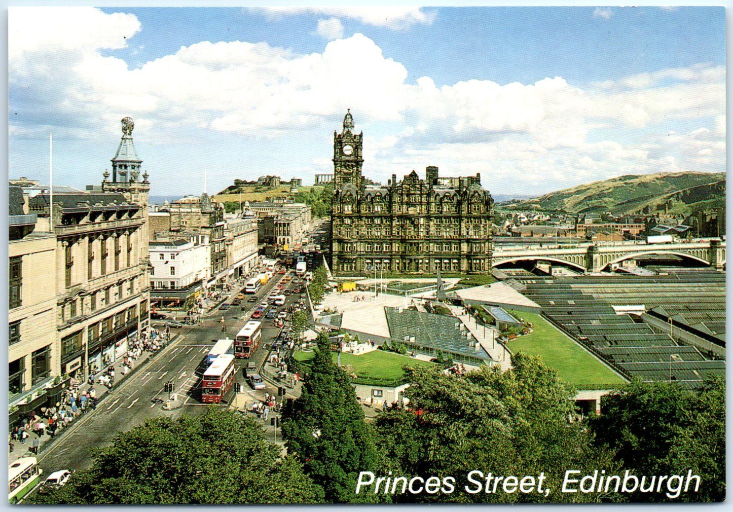 Postcard - The view looking east, Princes Street - Edinburgh, Scotland