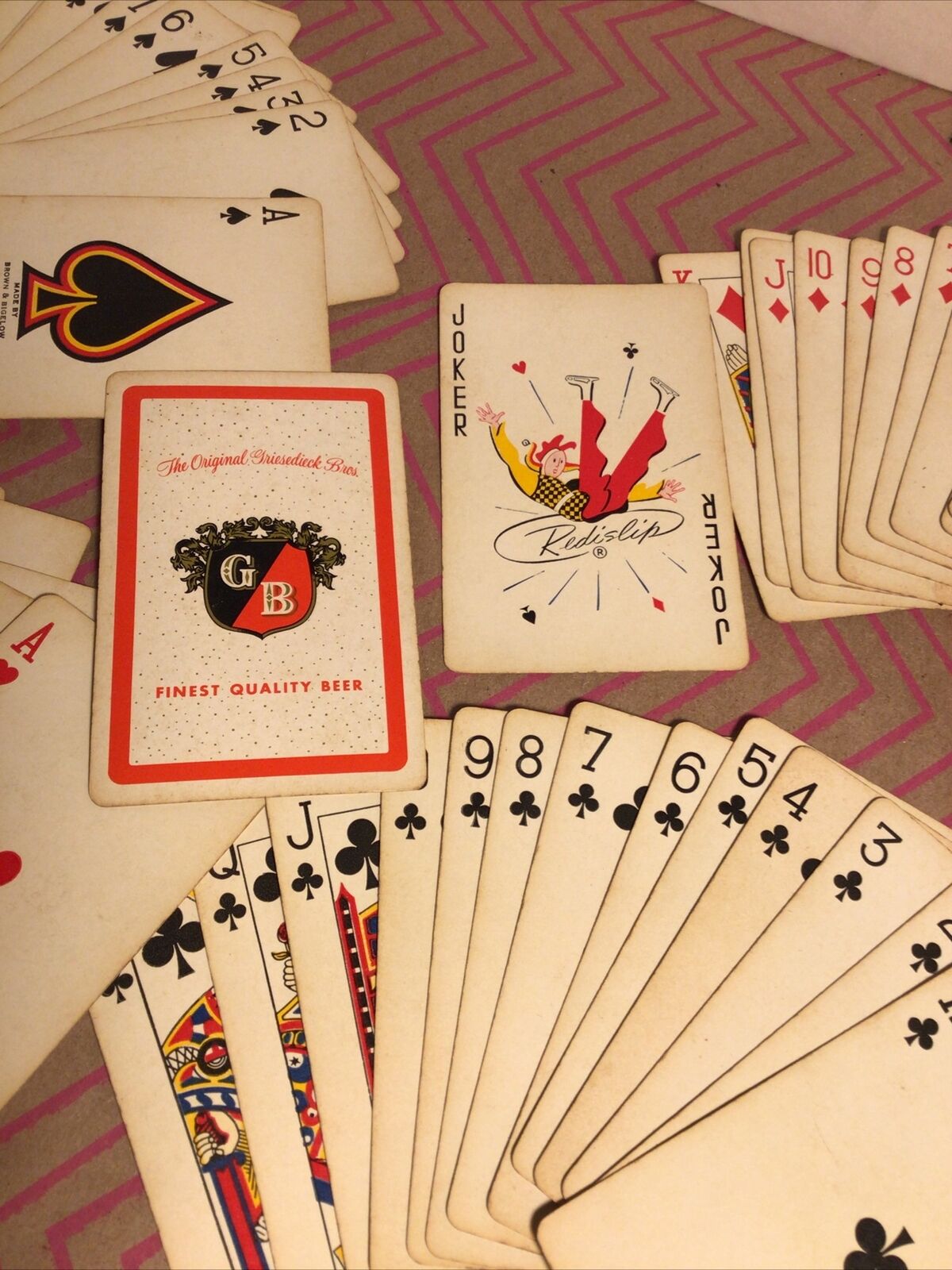 Brown Bigelow Vintage Playing Cards Beer Griesedieck GB Full Deck With 2 Jokers