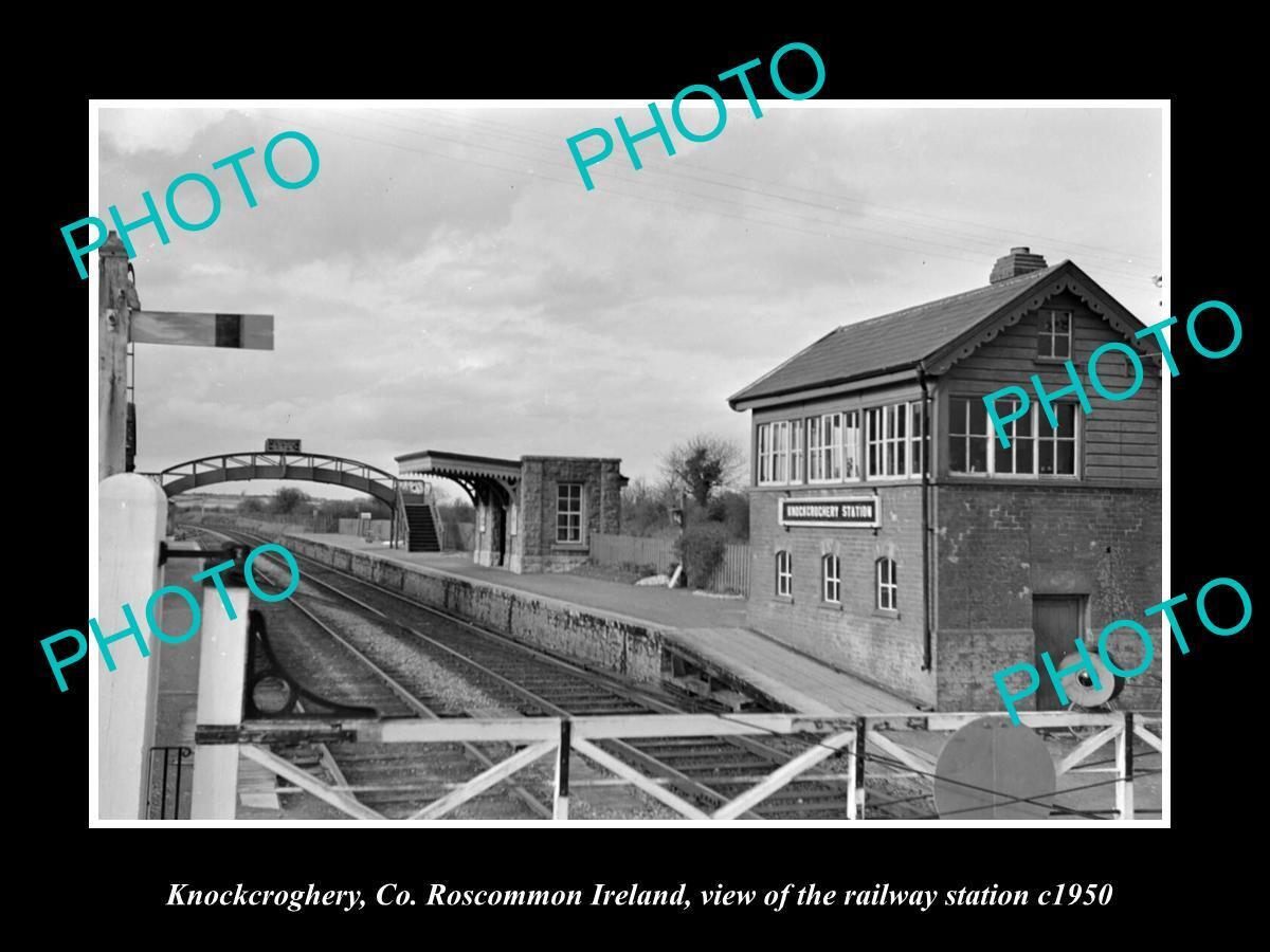 OLD 6 X 4 HISTORIC PHOTO OF KNOCKCROGHERY IRELAND THE RAILWAY STATION c1950