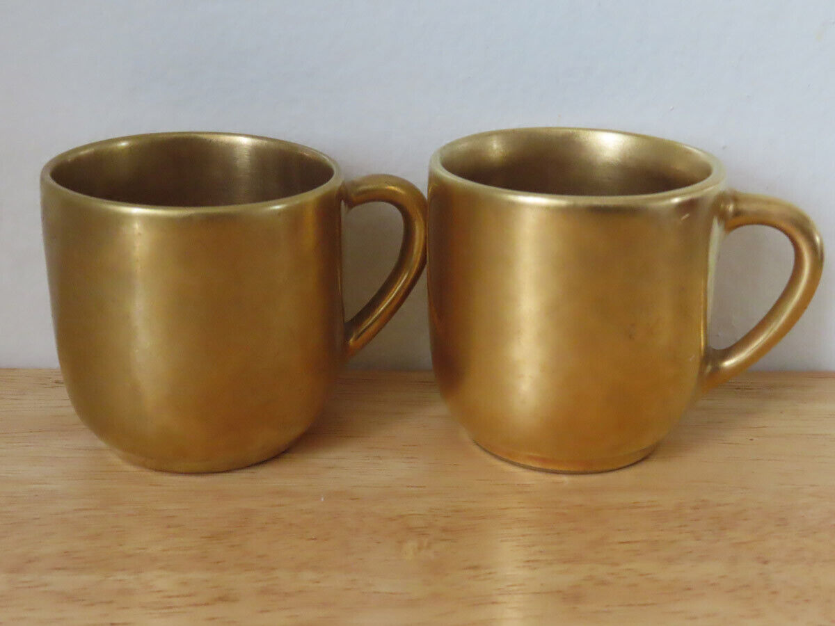 Vintage French Molins Charolles Cup set of 2 Gold