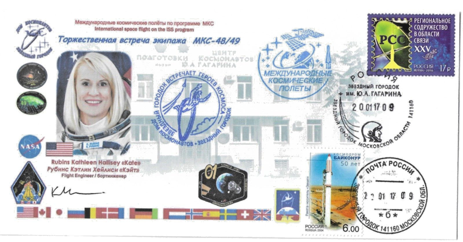 NASA ASTRONAUT RUBINS ISS EXPEDITION 63 64 SOYUZ MS-17 SIGNED SPACE COVER