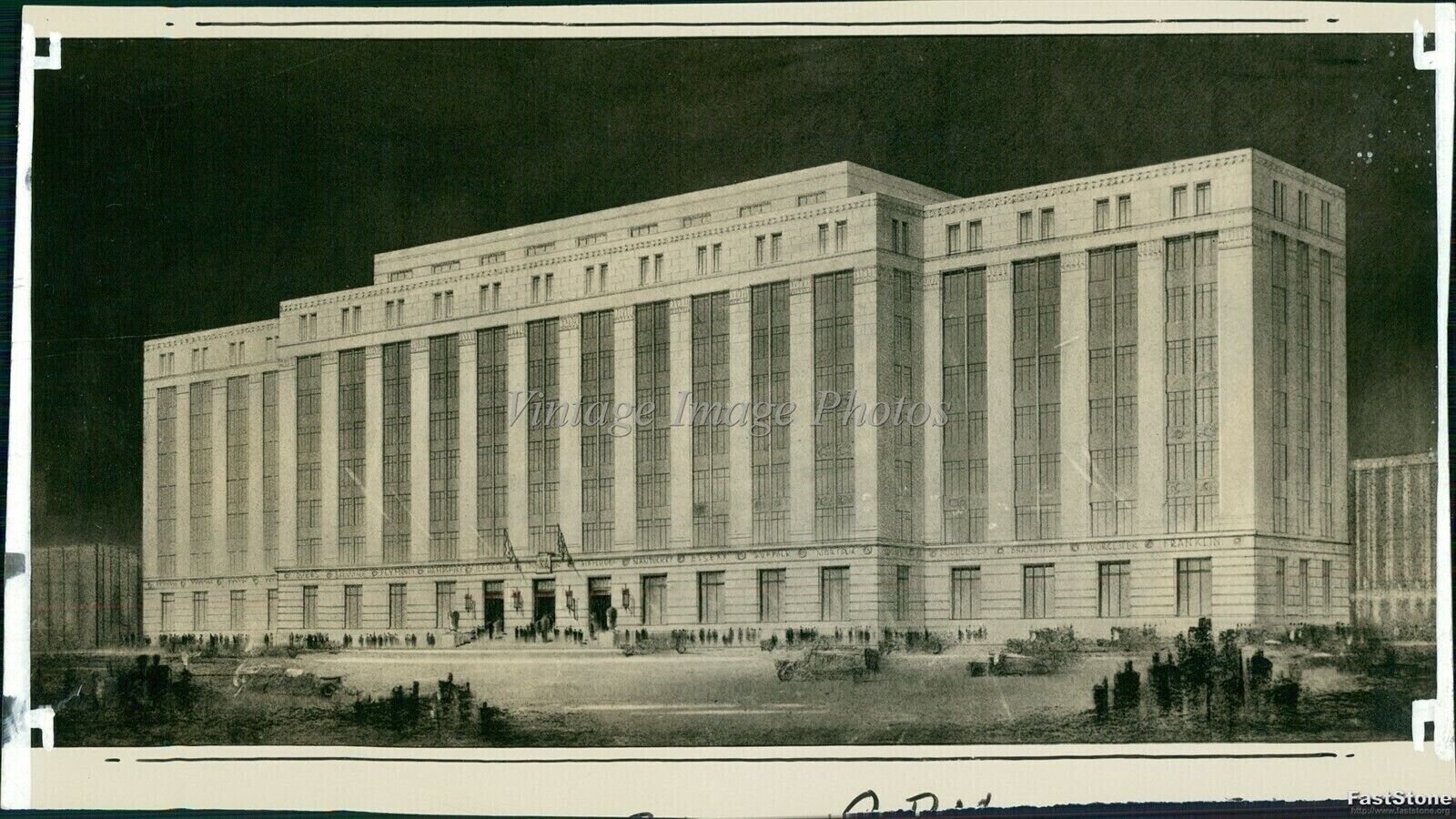 1931 Artist Rendering Of Public Works Department Boston Architecture 5X7 Photo