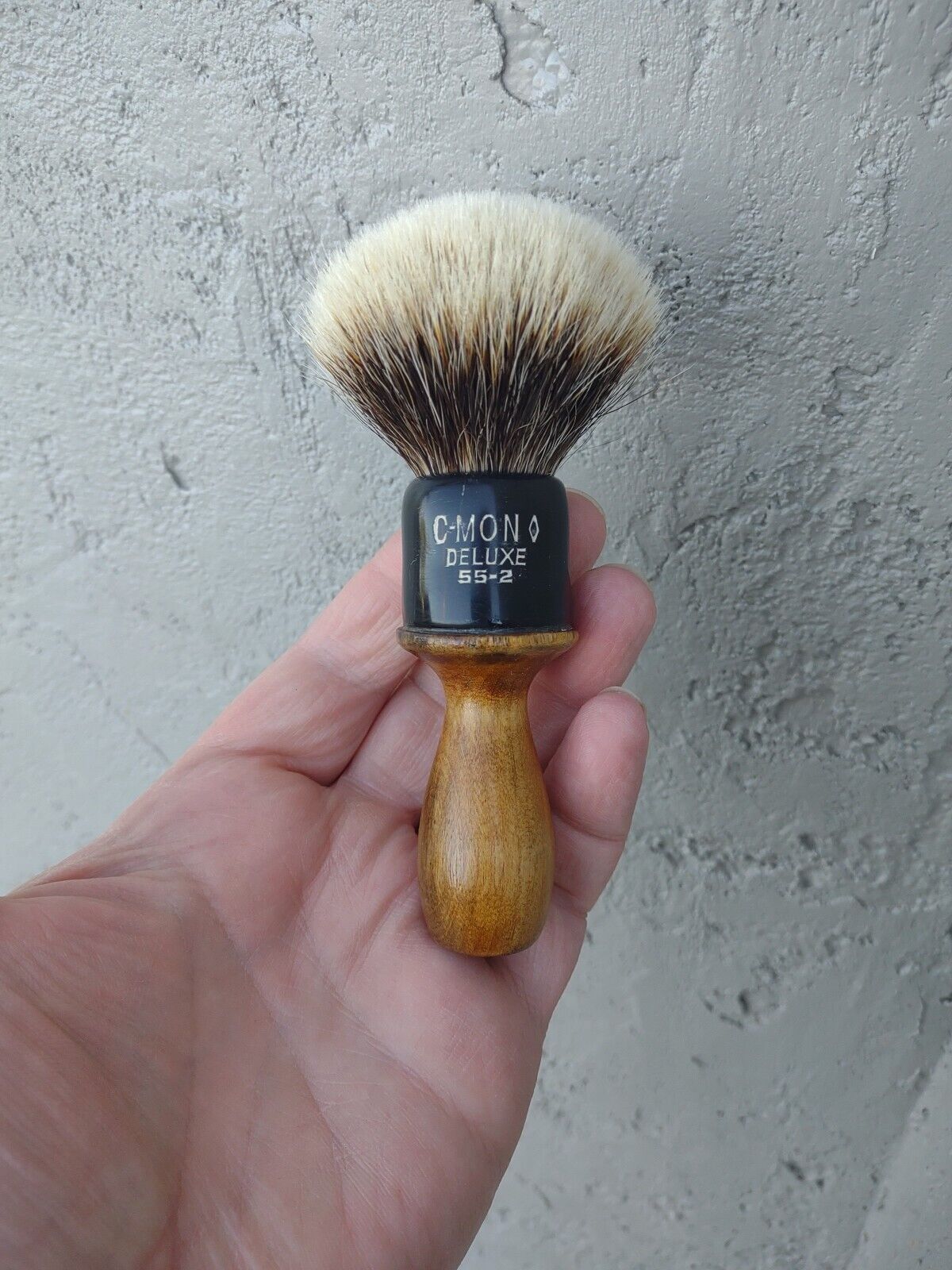 Vintage C-mon Shave Brush With A New 20mm Badger Knot