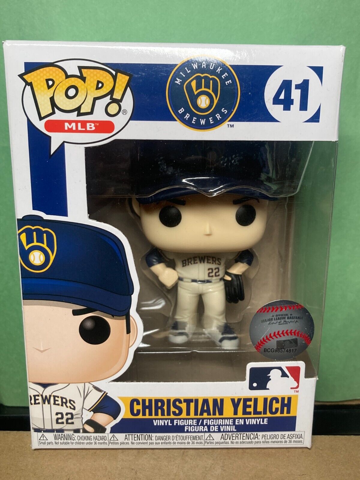 Funko POP MLB Baseball Milwaukee Brewers 41 Christian Yelich Damaged Box