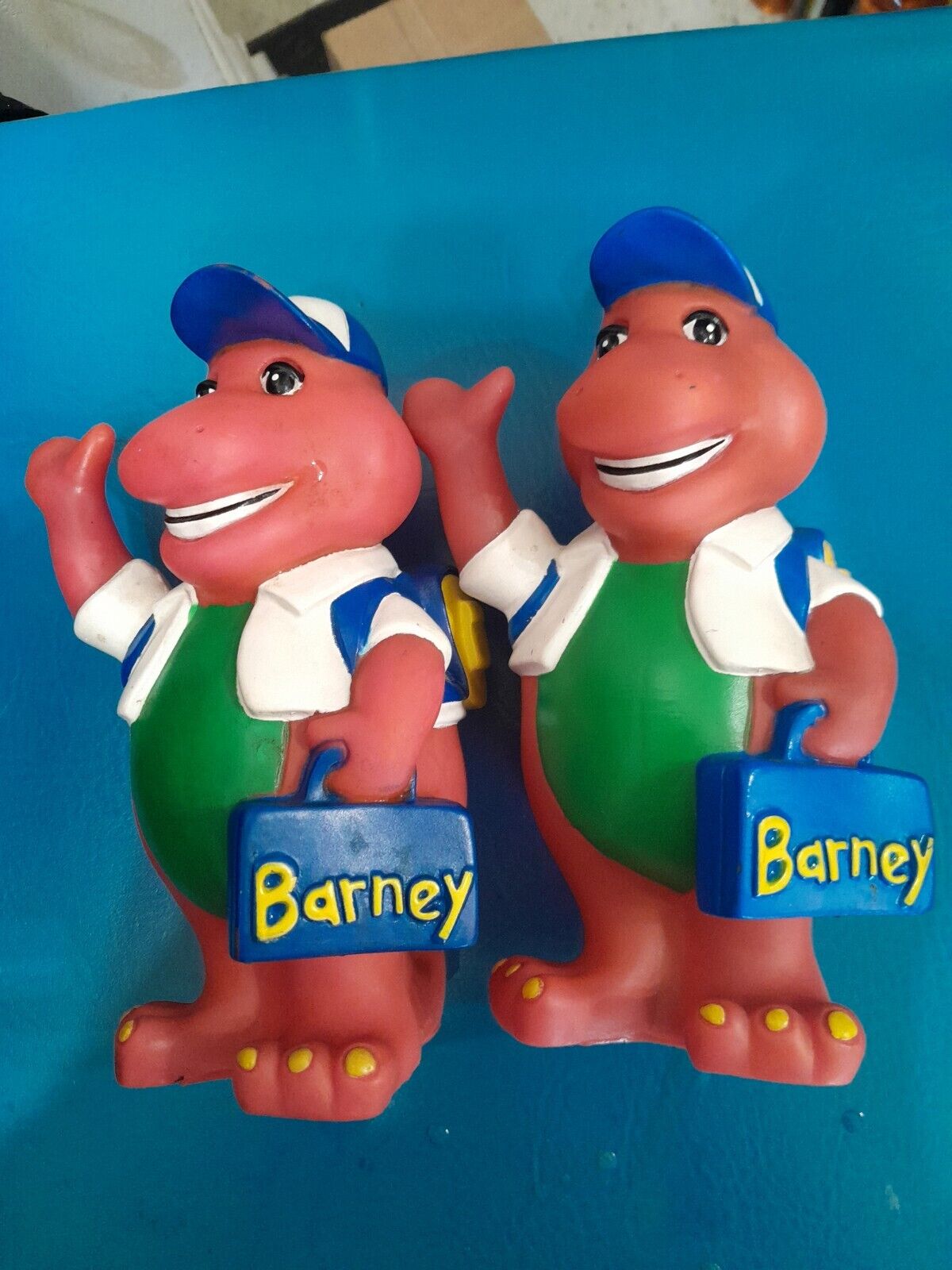 Two 1992 Barney Dinosars Coin Bank Vintage Good Condition Dated