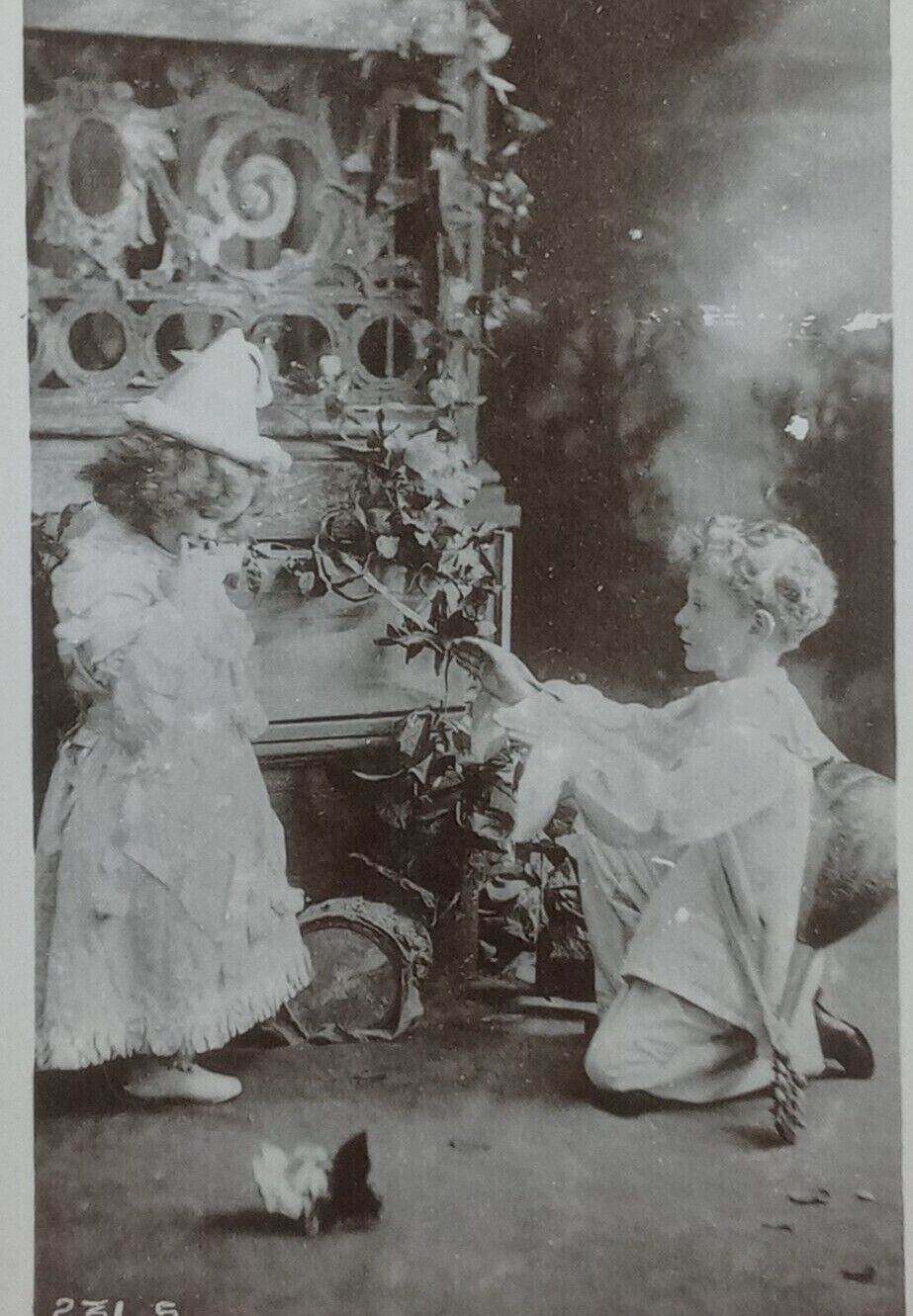 c.1910's Angelic Children Love First Sight Proposal Boy Girl Antique RPPC 1920's