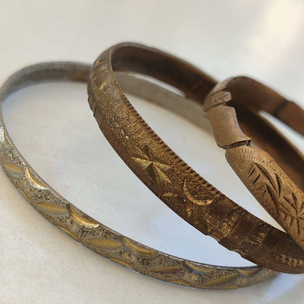 Lot of  3 Ancient Greek and Celtic bronze bracelets bangles circa 1000-300 BC