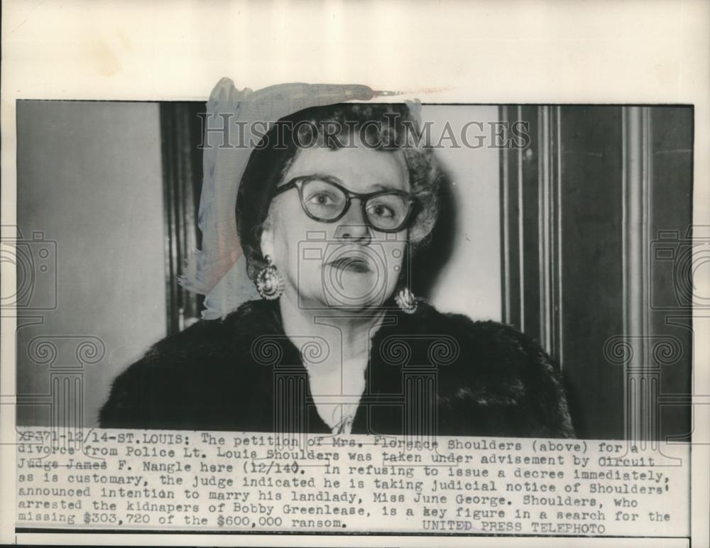 1953 Press Photo Mrs. Florence Shoulders - mjc04230