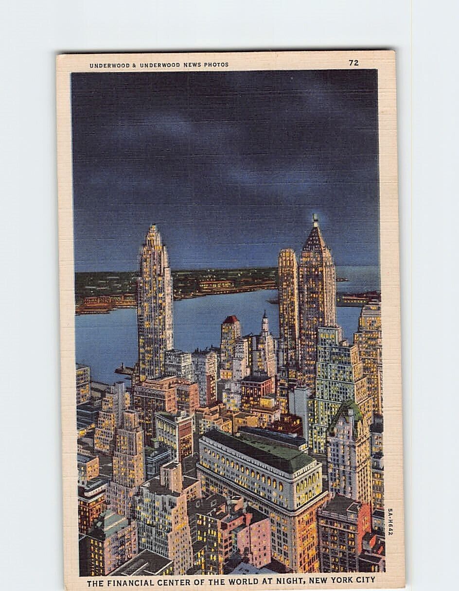 Postcard World Financial Center at Night NYC New York USA North America