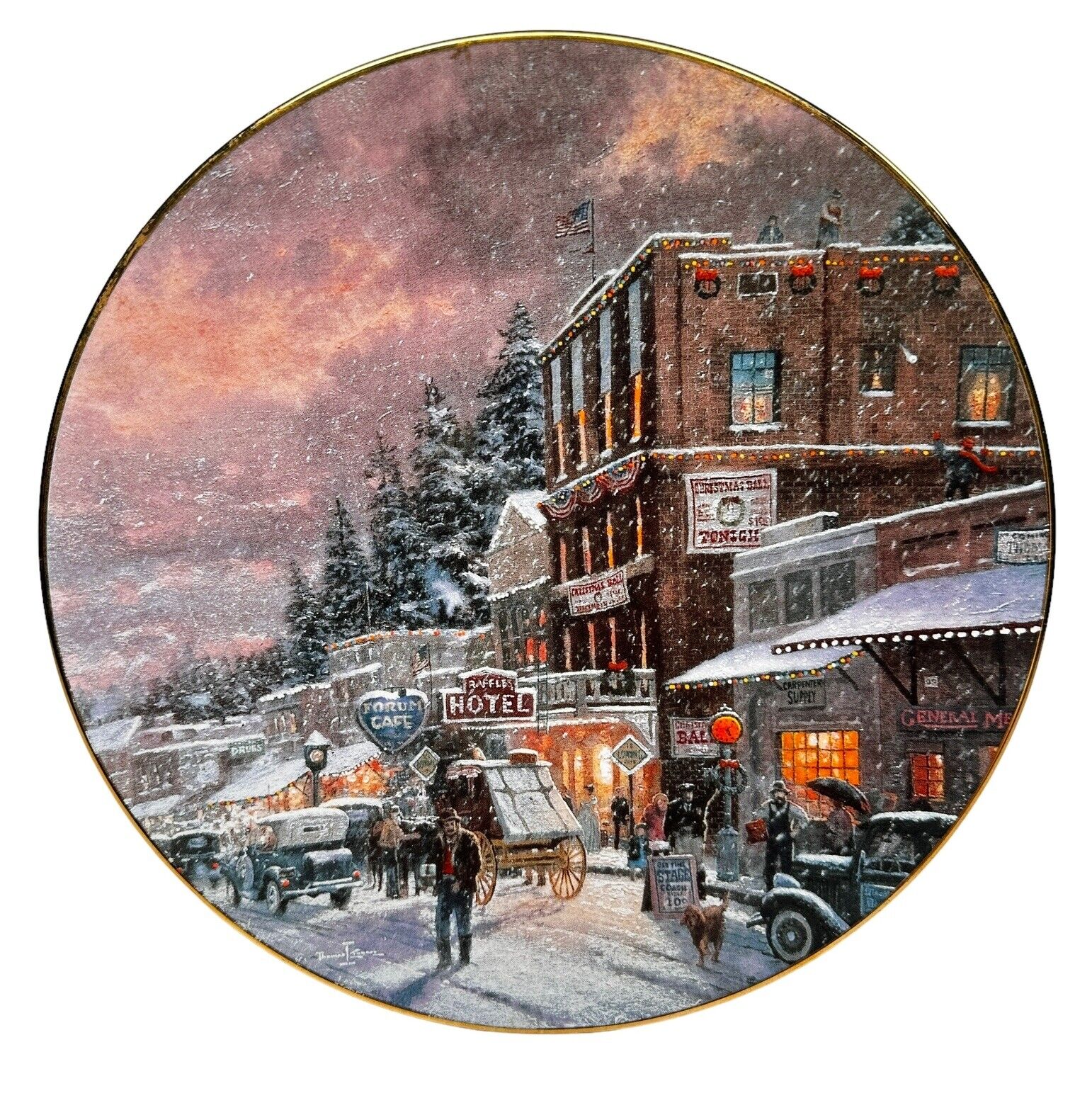 Thomas Kincaid Limited Edition Plate “A Winter’s Walk” #2447B