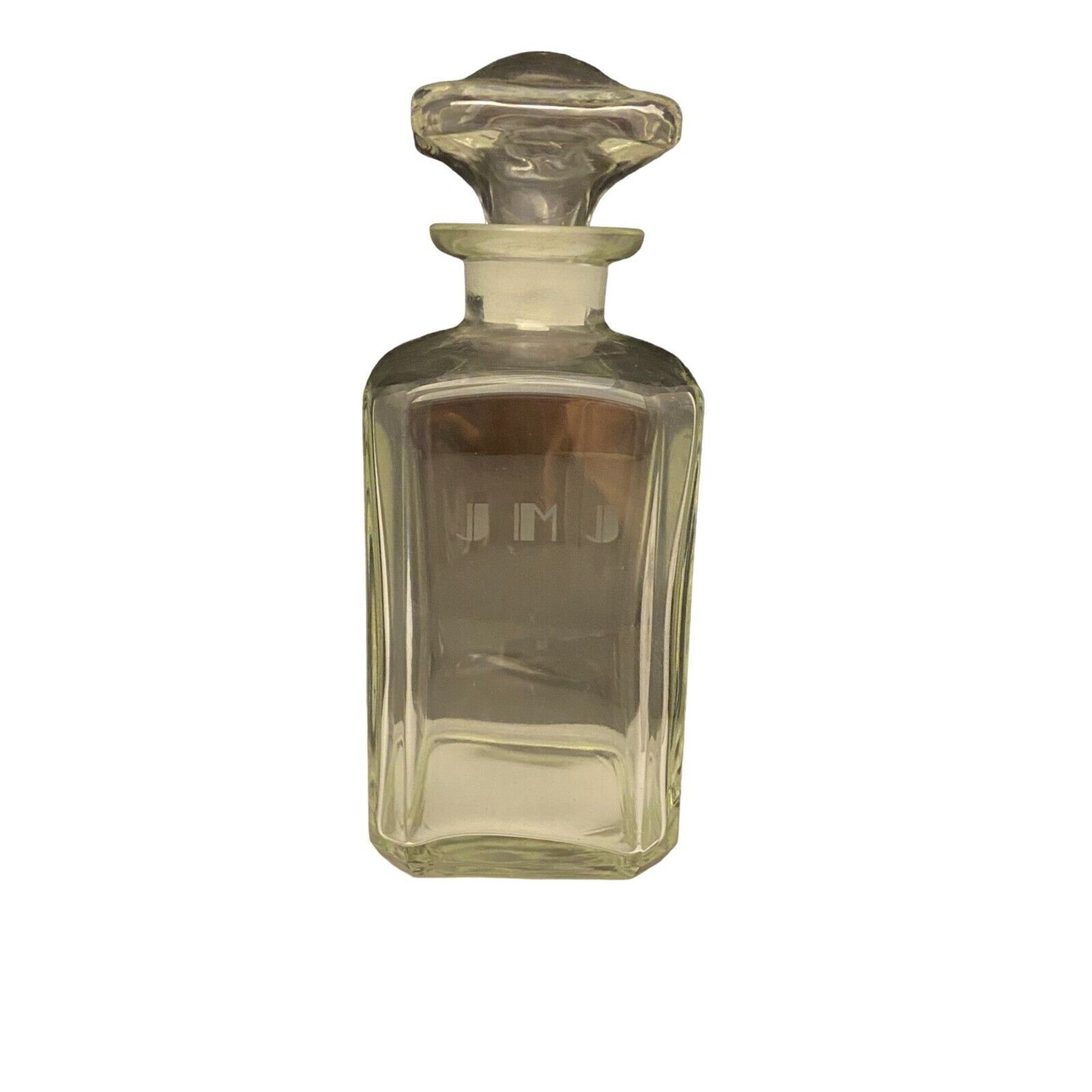#7333 Crystal Glass Liquor Decanter J M J Vintage Square